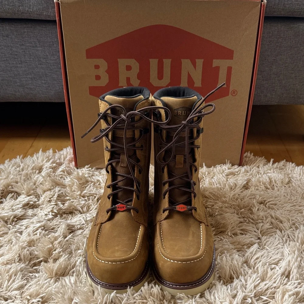 NWOT Brunt Men's The Marin 8” Waterproof (Comp toe) Brown Work Boots 10.5 - Picture 2 of 16